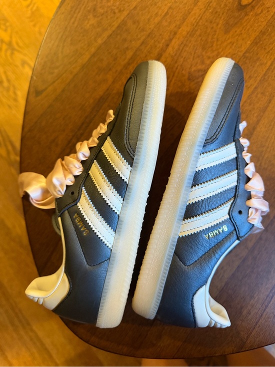 adidas Shoes - adidas Samba black wonder quartz Sneakers with Pink Ribbon Laces